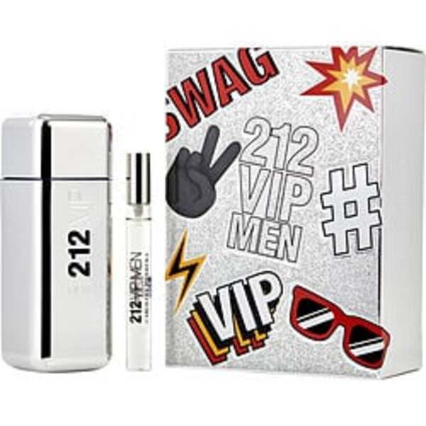 212 Vip By Carolina Herrera Edt Spray 3.4 Oz & Edt Spray .34 Mini For Men