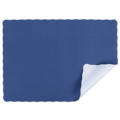 Navy Blue Colored Paper Placemat with Scalloped Edge - 1000/Case Size: 10" x 14" Coasters Tableware