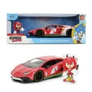 Sonic Knuckles with Lamborghini Aventador SV – Hollywood Rides Die-Cast Vehicle & Knuckles Figure by Jada Toys – Opening Doors & Hood