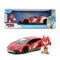 Sonic Knuckles with Lamborghini Aventador SV – Hollywood Rides Die-Cast Vehicle & Knuckles Figure by Jada Toys – Opening Doors & Hood
