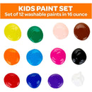 Crayola Washable Paint (12Ct), Bulk Paint Set for Kids, Nontoxic Paint, Kids Craft Supplies, Teacher Classroom Must Have, 16 Oz Crayola