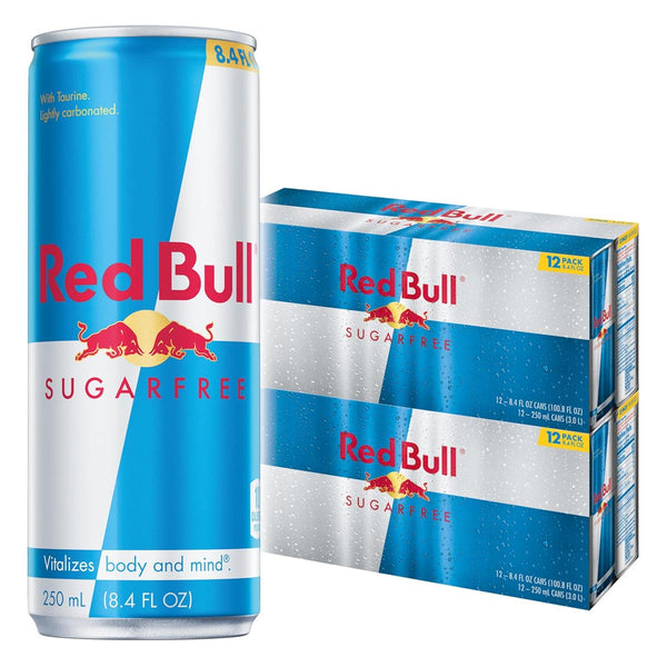 Red Bull Sugar Free Energy Drink with 80Mg Caffeine plus Taurine & B Vitamins, 8.4 Fl Oz, Pack of 24 Red Bull