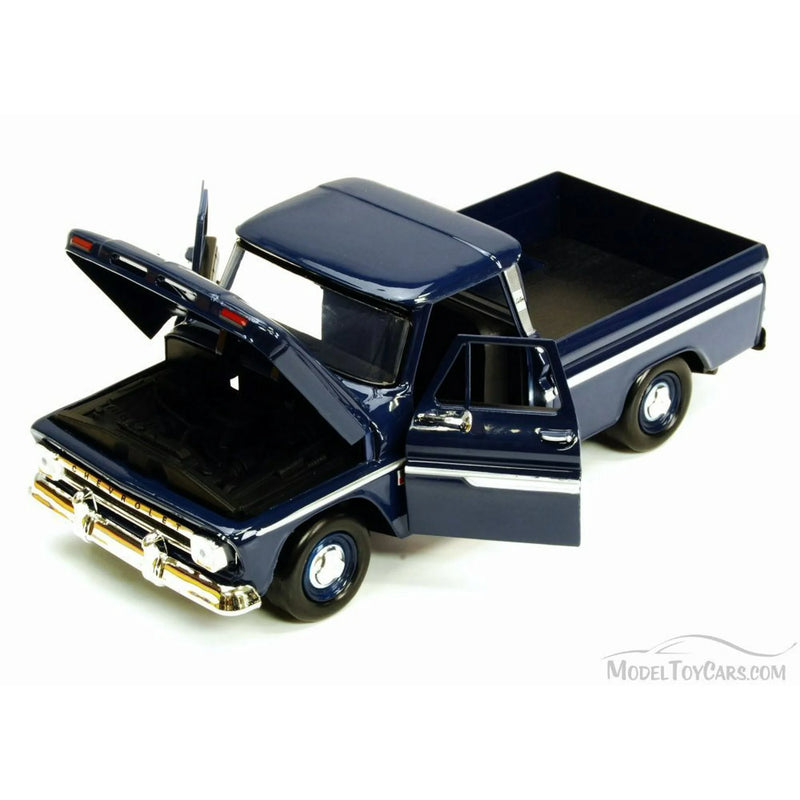 1966 Chevy C10 Pickup Truck, Blue - Motor Max 73355L - 1/24 Scale Diecast Model Toy Car