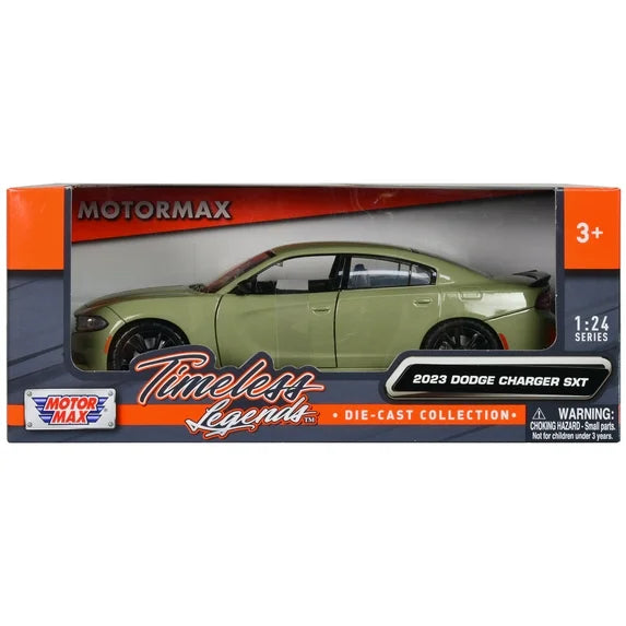 2023 Dodge Charger SXT Green Metallic "Timeless Legends" Series 1/24 Diecast Model Car by Motormax