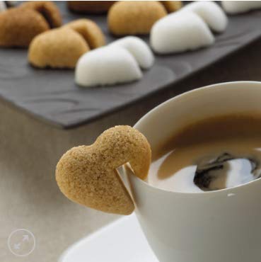 Canasuc Paris, L'Accroche Coeur Pur Sucre de Canne, "Window Box" of 32 Assorted French Molded Sugar "Hearts", 3.35 Oz