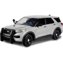 2022 Ford Police Interceptor Utility Unmarked Slick-Top Silver 1/24 Diecast Model Car by Motormax