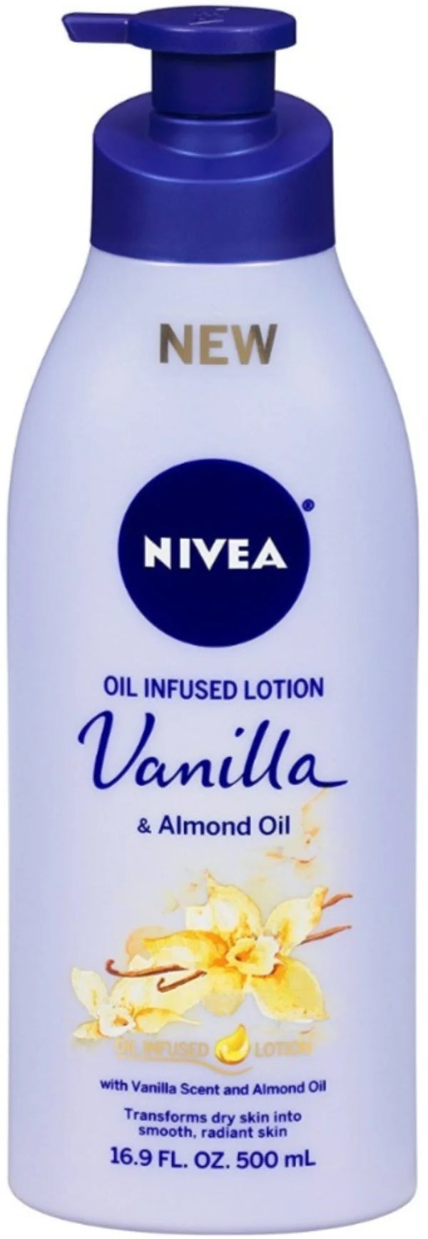 Nivea Lotion Oil-Infused Vanilla/Almond Oil 16.9 Ounce Pump (500ml)