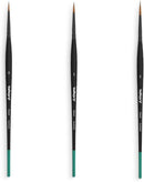 Vallejo - Detail Series Desing Set | Miniature Paint Brushes | Flagged Synthetic Bristles | Sizes 0, 1, and 2 | Lightweight and Ergonomic Wooden Handles | Ideal for Acrylic Detail Work