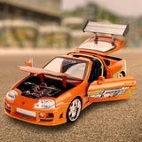 Fast & Furious 1:18 Toyota Supra Die-cast Car & 3" Brian Figure, Toys for Kids and Adults, Model Vehicles
