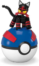 MEGA Pokémon Litten Pokeball Building Toy Kit, Poseable Action Figure (32 Pieces) for Kids