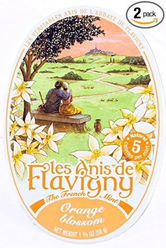 2 Pack Les Anis de Flavigny Orange Blossom Hard Candy 1.75-ounce (50g) Tins