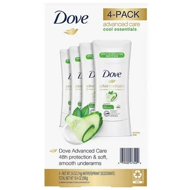 Dove Advanced Care Antiperspirant Deodorant Cool Essentials 2.6 oz, 4 count
