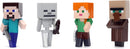 Jada Minecraft Metalfigs 4-Pack – 2.5” Die-Cast Collectible Figures Toys – Wave 4 Set Featuring Steve with Sword, Alex with Axe, Skeleton & Villager