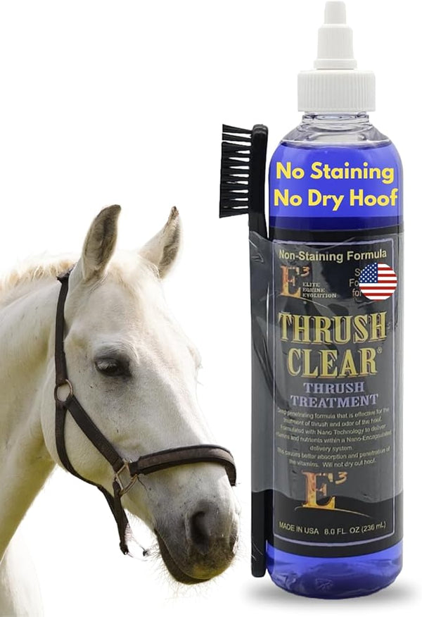 E3 Thrush Clear for Horses - 8oz - Non-Staining Quick Acting Formula