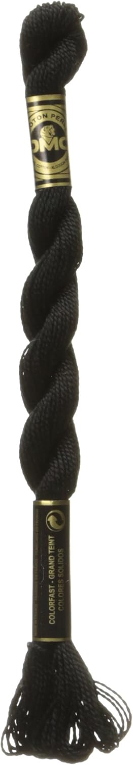 DMC 115 5-310 Pearl Cotton Thread, Black, Size 5 – Sadivin