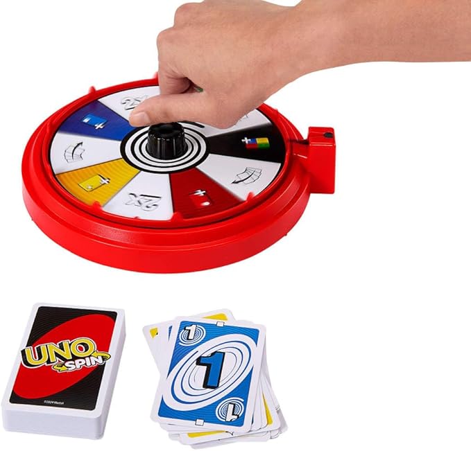 Mattel Games UNO Spin Card Game for Kid, Adult & Family Nights