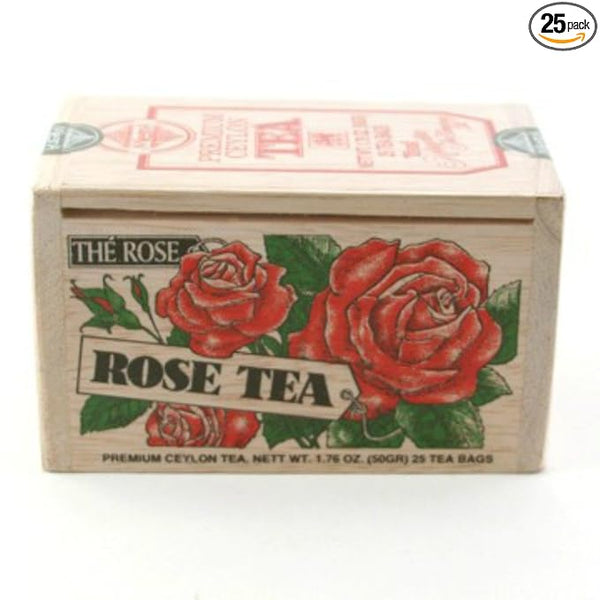 The Metropolitan Tea Company 62WD-618B-022 Rose 25 Teabags in Wood Box