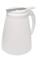 Winco PSUD-32, 32-Ounce Plastic Syrup Dispenser with Plastic Lid and Stainless Steel Slide Cover