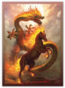 Dragon Shield | Matte Dual Art Sleeves | Fire Horse | 100 CT - Smooth & Tough Premium TCG Sleeves | Compatible with Pokemon, Flesh & Blood, One Piece & Magic The Gathering