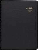 At-A-Glance Teacher Planner, 8-1/4" x 10-7/8", Undated Weekly & Daily Planner, Academic Lesson Plan Book for Family Homeschool Supplies, Agenda with Twin-Wire Binding, Black Leather (8015505)