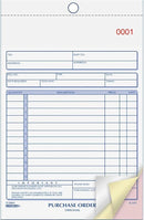 Rediform purchase order book, 12 lines, three-part carbonless, 5.5 x 7.88, 50 forms total