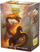 Dragon Shield | Matte Dual Art Sleeves | Fire Horse | 100 CT - Smooth & Tough Premium TCG Sleeves | Compatible with Pokemon, Flesh & Blood, One Piece & Magic The Gathering