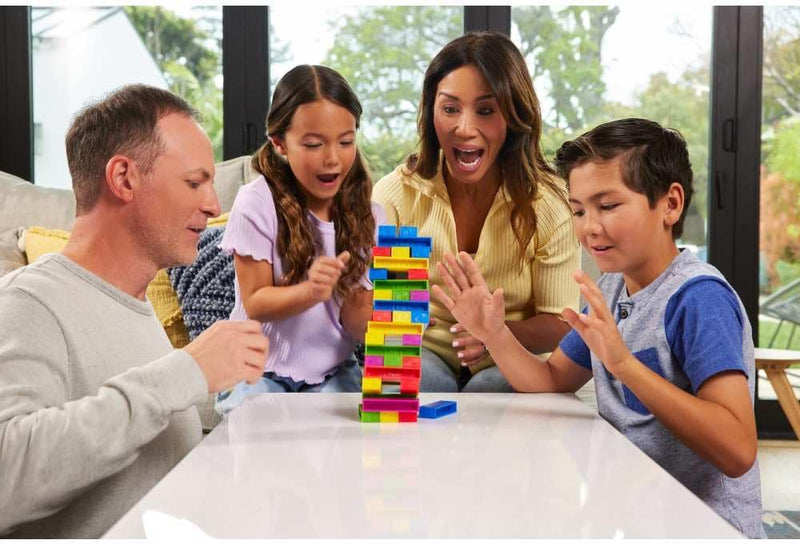 Mattel Games UNO Stacko Game for Kids & Family with 45 Colored Stacking Blocks & Loading Tray, Build & Play, Game Nights & Parties