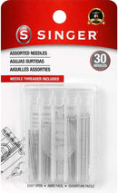 SINGER 07370 Hand Sewing Needles in Compact with Needle Threader, Assorted Sizes, 30-Count,