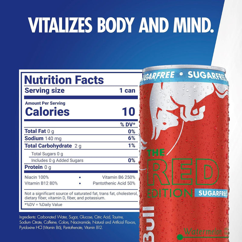 Red Bull Red Edition Energy Drink,  8.4 Fl Oz, Pack of 24 Cans Red Bull