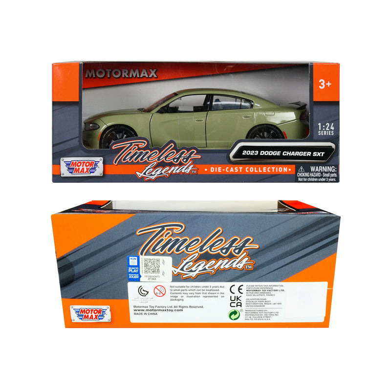 2023 Dodge Charger SXT Green Metallic "Timeless Legends" Series 1/24 Diecast Model Car by Motormax