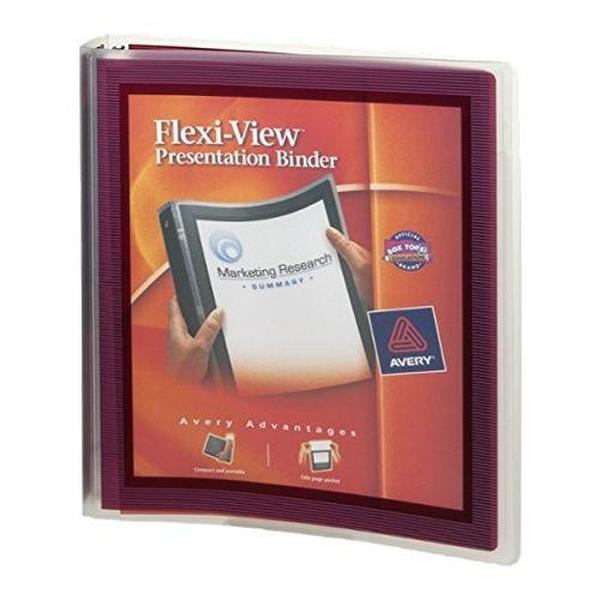 Avery Flexi-View 1-inch 3-Ring Flexible Poly Binders, Assorted Colors (17688)