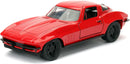 Jada Toys Fast & Furious 1:32 1966 Chevy Corvette Die-Cast Model Car, Detailed Exterior, Authentic Movie Replica, Collectible Toy – Ages 8+, Red