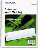 REDIFORM 51114 Voice Mail Wirebound Log Books 8 x 10 5/8 500 Sets/Book