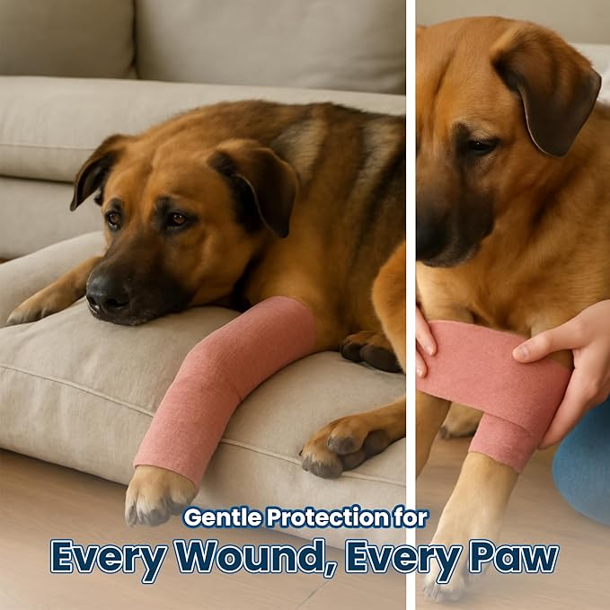 JorVet Brown Cling Gauze | 100% Cotton, Soft & Breathable for Wound Care, Pet Dressings & Medical Use | Comfortable, and Ideal for Healing & Recovery | Brown | 12 Rolls 3" x 5 Yards