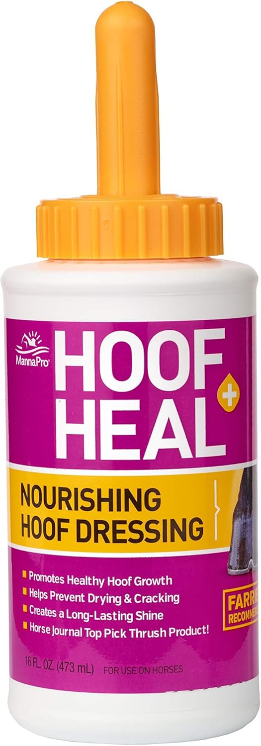 Manna Pro Cut‑Heal Hoof Heal – 16 oz | 5‑in‑1 Brush‑On Hoof Dressing for Horses, Cattle & Goats