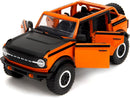 Jada Just Trucks 1:24 2021 Ford Bronco Die-Cast Car & Tire Rack, Toys for Kids and Adults(Orange)