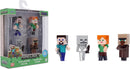 Jada Minecraft Metalfigs 4-Pack – 2.5” Die-Cast Collectible Figures Toys – Wave 4 Set Featuring Steve with Sword, Alex with Axe, Skeleton & Villager