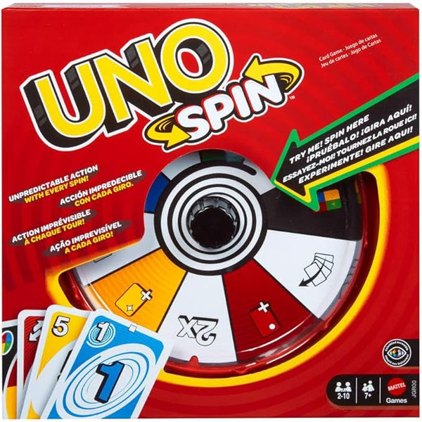 Mattel Games UNO Spin Card Game for Kid, Adult & Family Nights