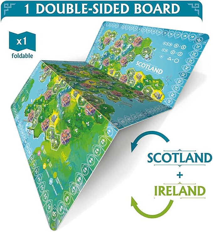 Mighty Boards: Rebirth - Tile Laying Board Game, Double-Sided Board Scotland-Ireland, Eurogame Set in A Lush & Hopeful Future