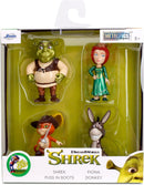 Jada Shrek Metalfigs 4-Pack Movie Collectible Figures 2.5-Inch Die-Cast Scale – Shrek, Donkey, Fiona, Puss in Boots Toys