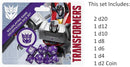 Renegade Game Studios: Transformers RPG Decepticon Dice Set - 8 Pieces - Roleplaying Game Accessory, Designed for The Essence20 Roleplaying System