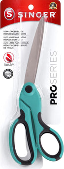 SINGER 00562 9-1/2-Inch ProSeries, Heavy Duty Bent Sewing Scissors, Teal - For Cutting Fabric, Denim, Paper & More (One-Pack)