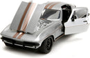 Jada Big Time Muscle 1:24 1966 Chevrolet Corvette Stingray Die-Cast Car, Toys for Kids and Adults(Silver)