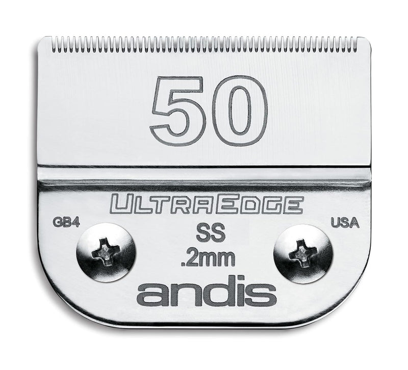 Andis 64075 Ultra Edge Dog Clipper Blade - Constructed Of Carbonized Steel, Exclusive Hardening Process With Long-Lasting Sharp Edges, 1/50-Inch Cut Length - For Larger Animals, Size-30, Chrome