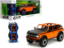 Jada Just Trucks 1:24 2021 Ford Bronco Die-Cast Car & Tire Rack, Toys for Kids and Adults(Orange)