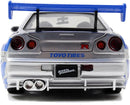 Jada Toys Fast & Furious Brian’s 2002 Nissan Skyline R34 Die-cast Car, 1:24 Scale, Silver & Blue