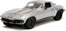 Jada Big Time Muscle 1:24 1966 Chevrolet Corvette Stingray Die-Cast Car, Toys for Kids and Adults(Silver)
