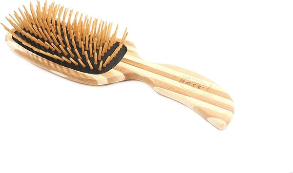 Bass Brush,  100% Bamboo Pin , Pure Bamboo Handle  Semi S Style