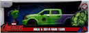 Jada Marvel 1:24 Dodge Ram 1500 Die-Cast Car & 2.75" Incredible Hulk Figure, Toys for Kids and Adults