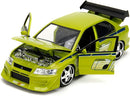 Jada Toys Fast & Furious 1:24 Brian's Mitsubishi Lancer Evolution VII Die-cast Car, toys for kids and adults, Lime Green